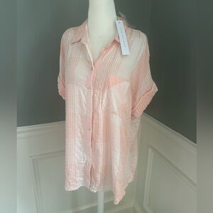 🆕 Jane & Delancey button down collared plaid top Medium